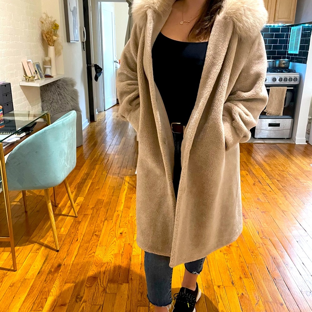 Natural color real  fur winter coat